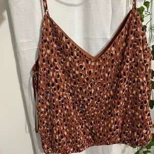 Stylish Brown Polka Dot Women's Top